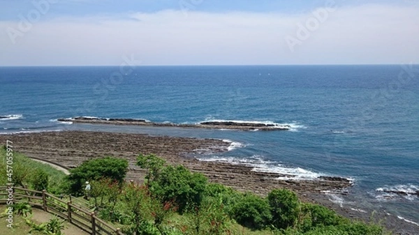 Obraz 海, 浜, 惰性で進む, 海, 水, 空, 風景, アイランズ, 自然, 海岸線, 砂, 崖, 旅行, ギリシア, 景色, 岩, サマータイム, 波, 入り江, 全景, 休日, 海景, 観光, 青