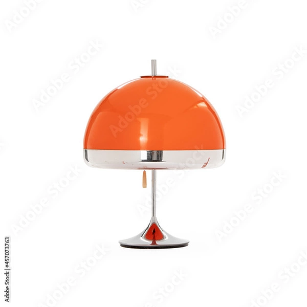 Obraz Orange table lamp on white background