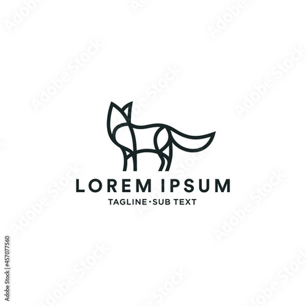 Obraz Outline fox simple minimalist design, suitable for logo and illustration