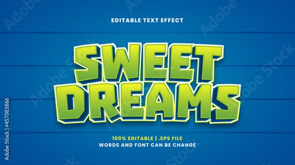 Fototapeta Sweet dreams editable text effect in modern 3d style