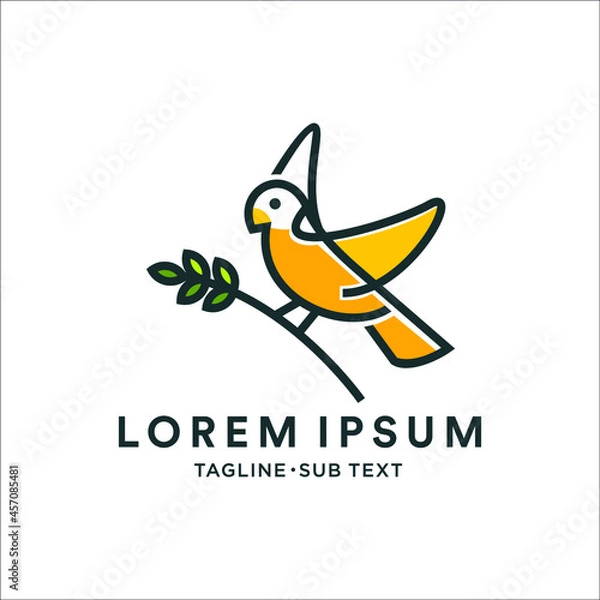 Obraz Outline bird simple minimalist design, suitable for logo and illustration