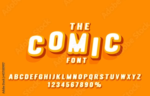 Obraz Comic font set collection, letters and numbers symbol. Vector