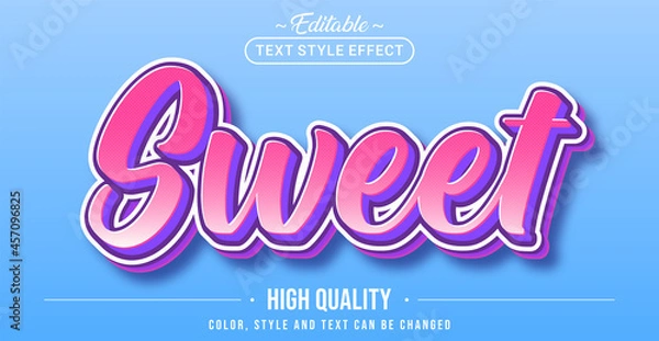 Fototapeta Editable text style effect - Sweet text style theme.