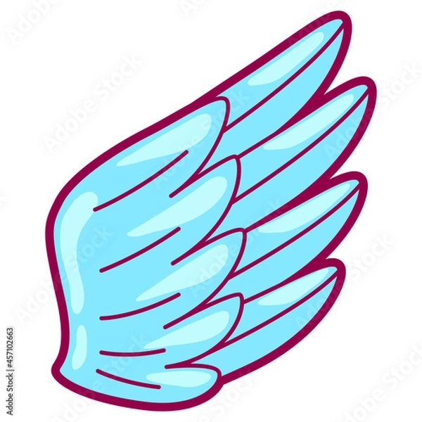 Obraz Illustration of wing in cartoon style. Cute funny object.
