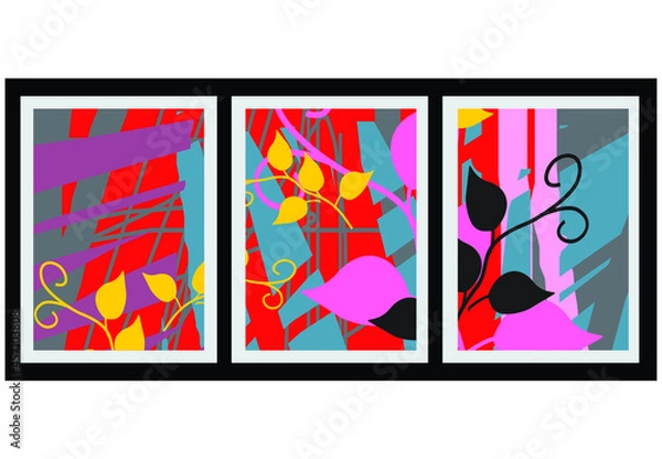 Fototapeta Artistic Floral vector illustration, modern abstract, with a touch of java motif, eps 10 