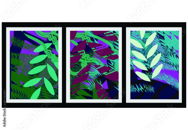 Fototapeta Artistic Floral vector illustration, modern abstract, with a touch of java motif, eps 10 