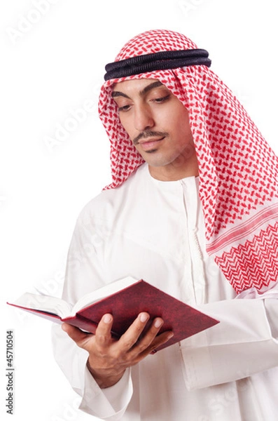 Obraz Arab man praying on white