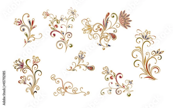 Obraz Vector decorative design Paisley, floral elements.