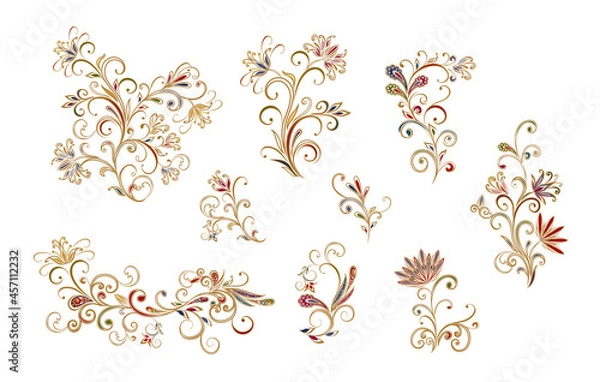 Obraz Vector decorative design Paisley, floral elements.