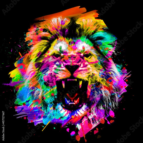 Obraz lion head with background