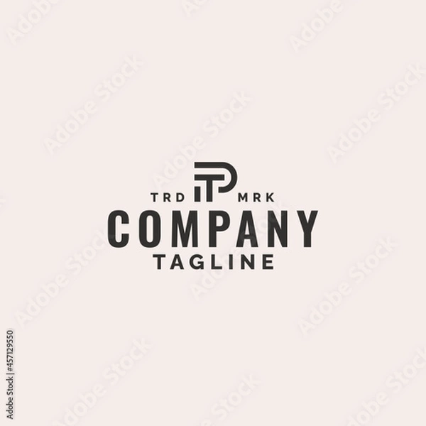 Fototapeta initial letter tp t p monogram logo design. minimal vector graphic alphabet symbol template.
