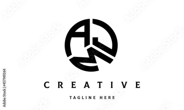 Fototapeta AJM circle three letter logo