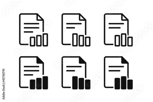 Fototapeta File document with bar grapgh. Analysis and statistics data. Illustration vector