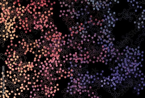 Fototapeta Dark Pink, Yellow vector pattern with artificial intelligence network.