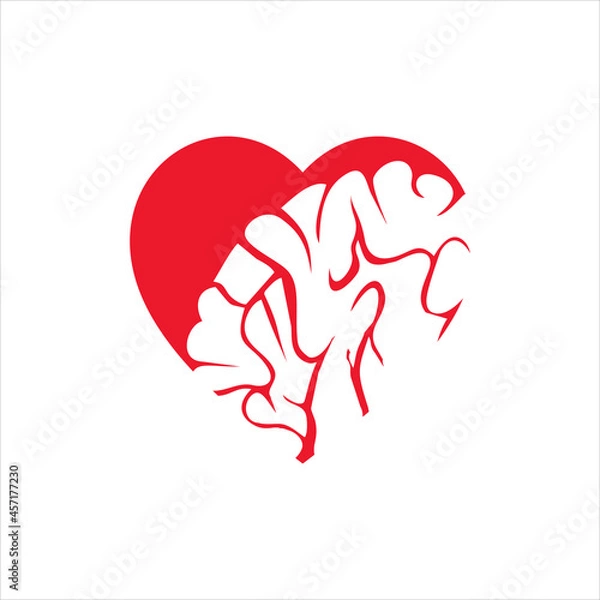 Obraz Heart and brain vector template