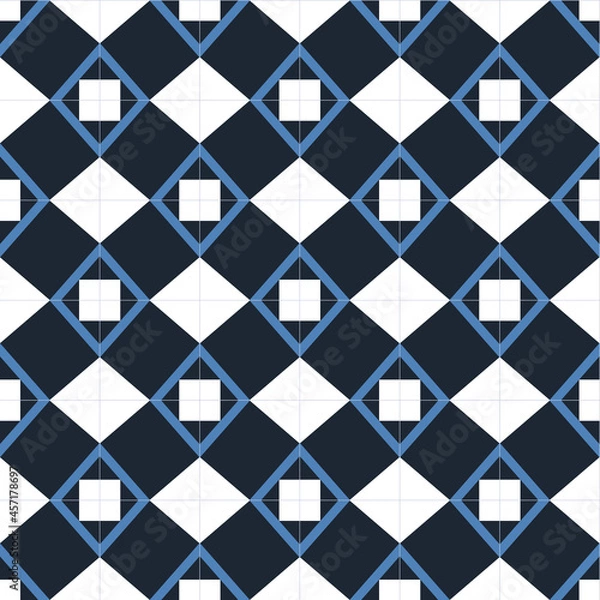 Fototapeta Seamless geometric pattern, minimalistic artwork with simple shape and figure.