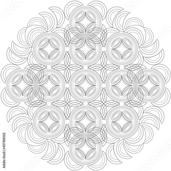 Fototapeta mandala round ornament of circles to color in if desired