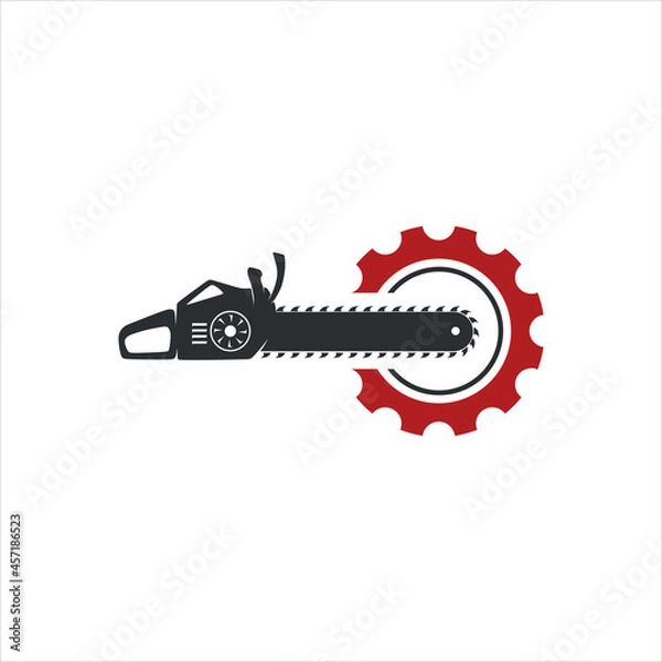 Obraz Simple chainsaw vector logo template