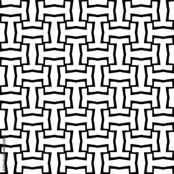 Obraz Seamless vector pattern in geometric ornamental style. Black  pattern.

