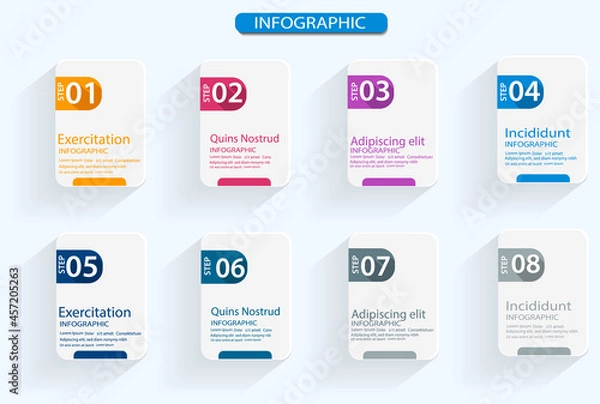 Fototapeta Vector Infographic label design template with icons and 4 options or steps. Can be used for process diagram,