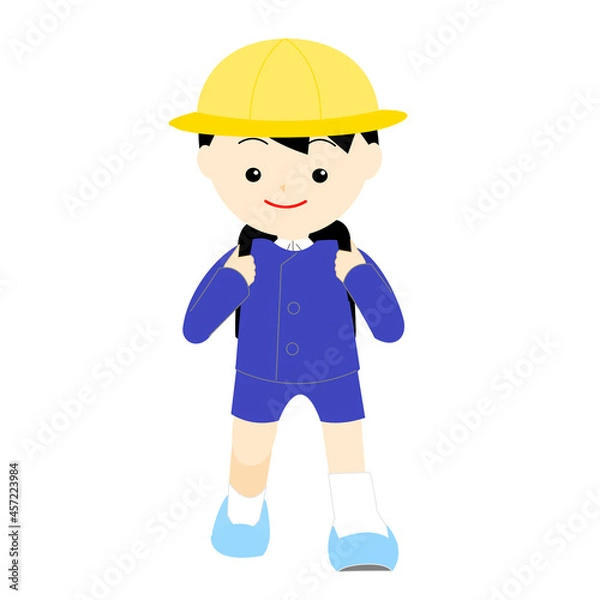 Obraz 正面に向かって歩く男の子