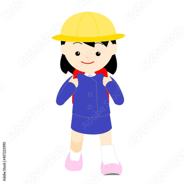 Obraz 正面に向かって歩く女の子