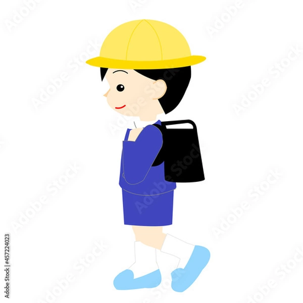 Obraz 左へ向かって歩く男の子