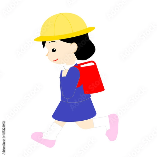 Obraz 左へ向かって走る女の子