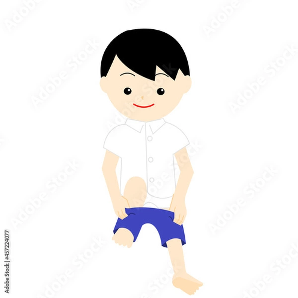 Obraz 制服のズボンをはく男の子
