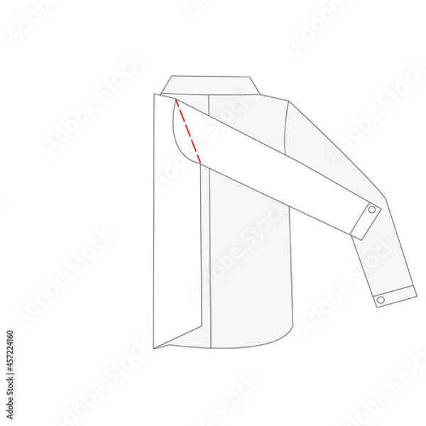 Obraz 洗濯物の畳み方。白シャツ左肩に折り目をつける