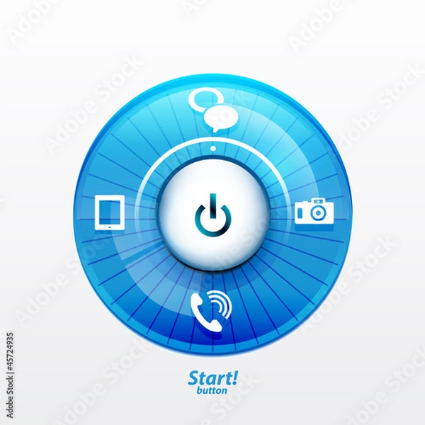 Fototapeta Power button with options