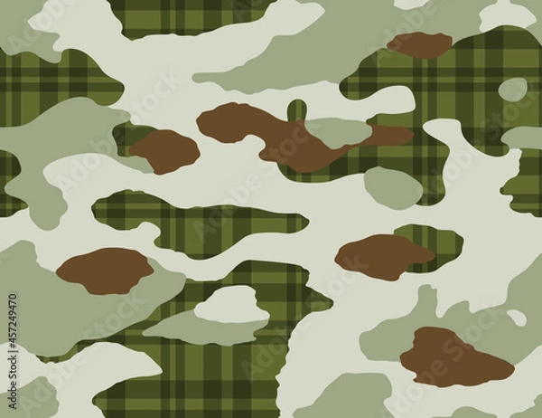 Obraz Seamless camouflage repeat pattern with checks in it