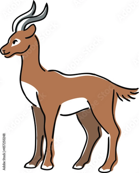 Fototapeta 手描き風のインパラのイラスト