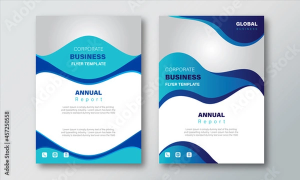 Fototapeta Annual Report Layout Design Template. Corporate Business flyer Background,  Catalog, Cover, Booklet, Brochure, Magazine, Poster, Corporate Presentation, Portfolio, Banner, Web, Design Concept Idea.