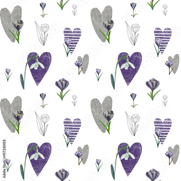 Fototapeta Spring flowers. Seamles pattern.