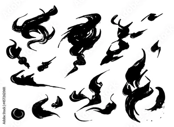 Obraz 筆文字　手書き　舞い上がる炎