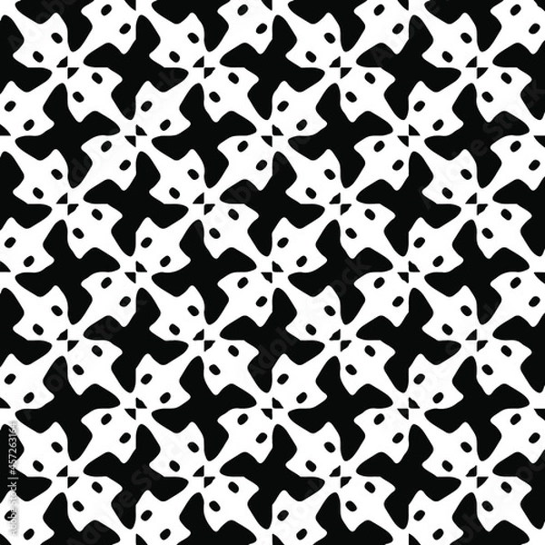 Obraz Seamless vector pattern in geometric ornamental style. Black pattern.