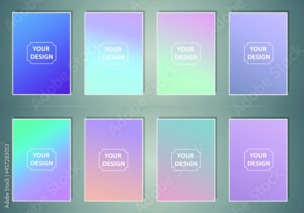 Fototapeta Set of abstract gradient banners. Minimal style color background. Template for wallpaper, mobile app, screen
