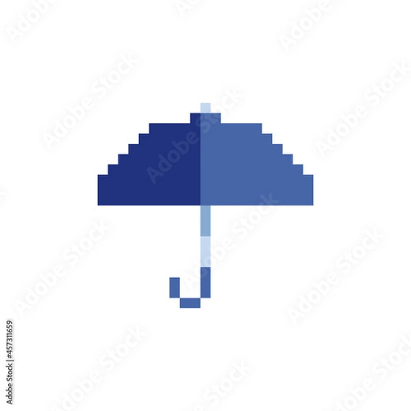 Obraz Umbrella icon pixel art style sticker logo mobile app design 8-bit sprites. Isolated vector illustration.