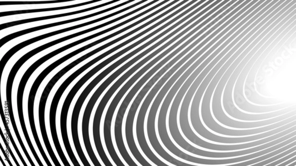 Obraz Black and white background. Abstract waves line stripes. Vector.