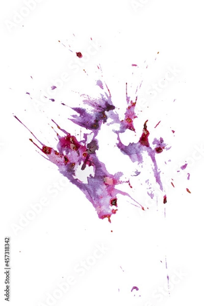 Fototapeta smeared blob of blueberry jam, crushed blueberries isolated on a white background