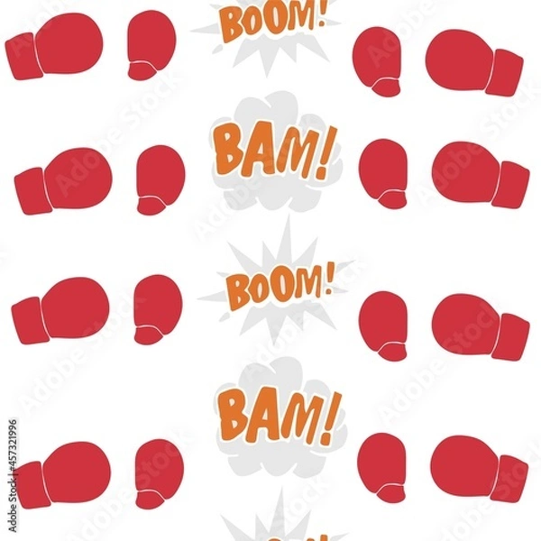 Fototapeta Boxing gloves seamless pattern