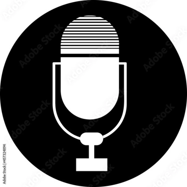 Fototapeta vector mic icon symbol in circle vector illustration...eps
