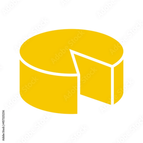 Obraz Round cheese wheel vector icon