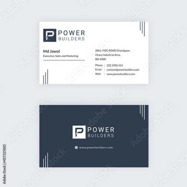Obraz Business Card Template Architect Style.