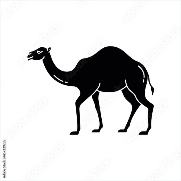 Fototapeta Camel illustration in vector, simple solid icon