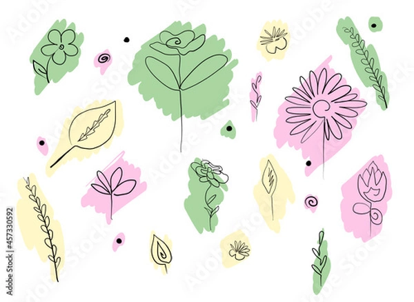 Obraz Fleurs minimalist one-lining