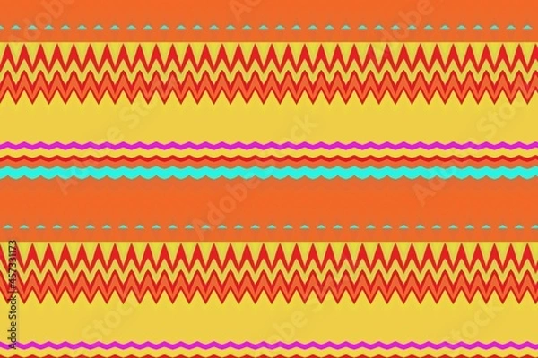 Obraz Abstract ethnic ikat pattern background. Full color seamless pattern with geometric pattern.Abstract ethnic ikat pattern background

