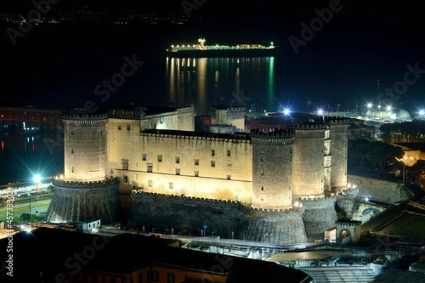 Fototapeta Maschio Angioino Napoli, notturno