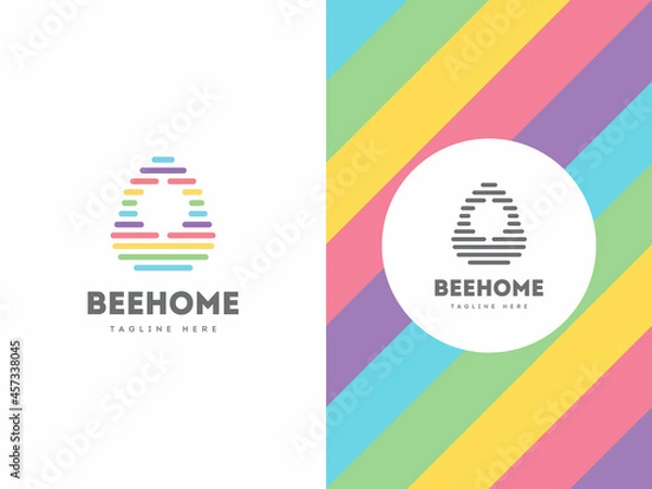 Fototapeta Bee house logo design vector concept